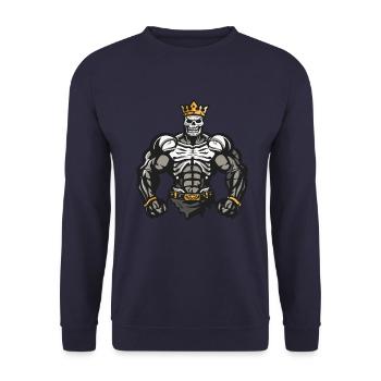 Skeleton Muscles Bodybuilding King - Unisex Sweatshirt - navy - Front - Alina (178cm) & Michal (187cm)