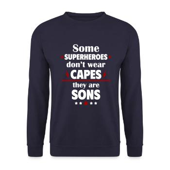 Certains héros ne portent pas de capes, ce sont des fils - Sweat-shirt Unisexe - marine - Devant - Alina (178cm) & Michal (187cm)