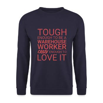 Warehouse Worker Crazy - Unisex Pullover - Navy - Vorne - Alina (178cm) & Michal (187cm)
