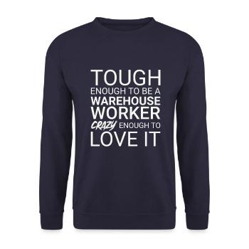 Warehouse Worker Crazy - Unisex Pullover - Navy - Vorne - Alina (178cm) & Michal (187cm)