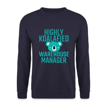 Warehouse Manager Koalafied - Unisex Pullover - Navy - Vorne - Alina (178cm) & Michal (187cm)