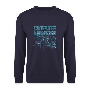 Computer Whisperer - IT Tech Support Software - Unisex Pullover - Navy - Vorne - Alina (178cm) & Michal (187cm)