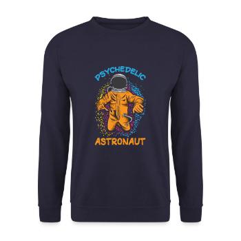 Psychedelic Astronaut Mushroom Space - Unisex Pullover - Navy - Vorne - Alina (178cm) & Michal (187cm)
