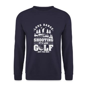 Tir à longue distance - C’est comme le golf mais pour les hommes - Sweat-shirt Unisexe - marine - Devant - Alina (178cm) & Michal (187cm)