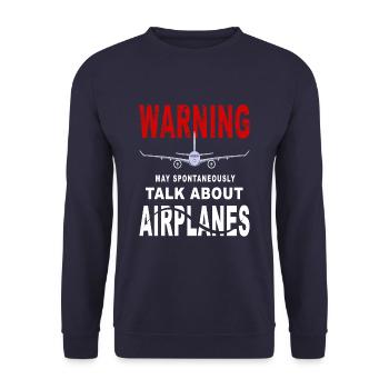 Warning May Start Spontaneously Talk About - Unisex Pullover - Navy - Vorne - Alina (178cm) & Michal (187cm)