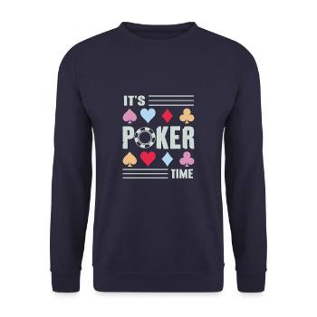 C’est Poker Time Poker Player - Sweat-shirt Unisexe - marine - Devant - Alina (178cm) & Michal (187cm)