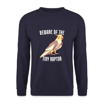 Beware Of The Tiny Raptor Funny Cockatiel Parrot - Unisex Sweatshirt - navy - Front - Alina (178cm) & Michal (187cm)