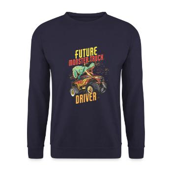 Future Monster Truck Driver - Unisex Sweatshirt - navy - Front - Alina (178cm) & Michal (187cm)