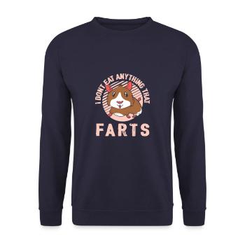 I Don't Eat Anything That Farts Funny Veganism - Unisex Pullover - Navy - Vorne - Alina (178cm) & Michal (187cm)