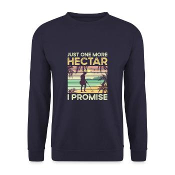 Just One More Hectar I Promise Funny Metal - Unisex Pullover - Navy - Vorne - Alina (178cm) & Michal (187cm)