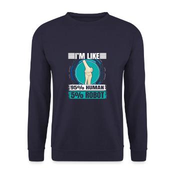 Chirurgie de remplacement du genou en titane - Sweat-shirt Unisexe - marine - Devant - Alina (178cm) & Michal (187cm)