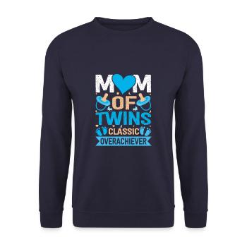 Funny Twin Mother Saying Twin Mom Classic - Unisex Sweatshirt - navy - Front - Alina (178cm) & Michal (187cm)