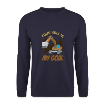 Votre trou est mon objectif Drôle d’excavatrice lourde - Sweat-shirt Unisexe - marine - Devant - Alina (178cm) & Michal (187cm)