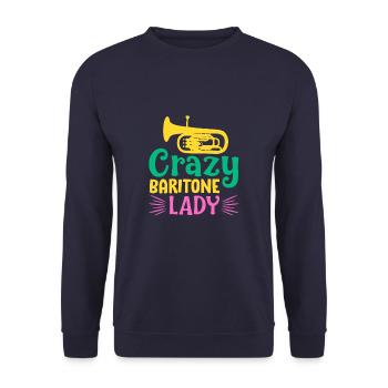 Crazy Baritone Lady - Unisex Pullover - Navy - Vorne - Alina (178cm) & Michal (187cm)