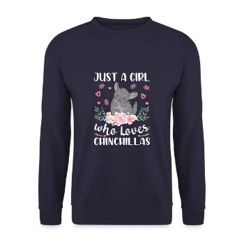 Juste une fille qui aime les chinchillas - Sweat-shirt Unisexe - marine - Devant - Alina (178cm) & Michal (187cm)