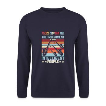 Saxophone The Instrument For Intelligent People - Unisex Pullover - Navy - Vorne - Alina (178cm) & Michal (187cm)