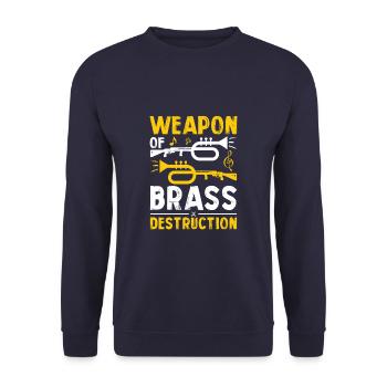 Weapon of Brass Destruction Funny Baritone - Unisex Pullover - Navy - Vorne - Alina (178cm) & Michal (187cm)