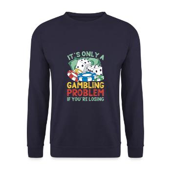 Funny Gambling Problem Casino Poker - Unisex Sweatshirt - navy - Front - Alina (178cm) & Michal (187cm)