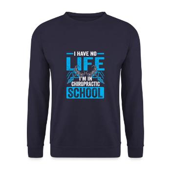 Drôle je suis à l’école de chiropratique Chiropraticien - Sweat-shirt Unisexe - marine - Devant - Alina (178cm) & Michal (187cm)