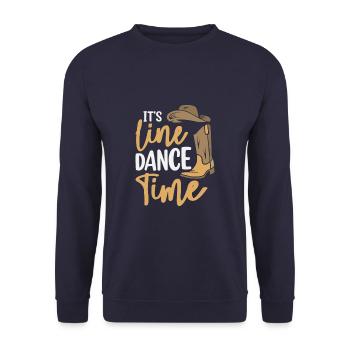 It's Line Dance Time Funny Linedancing Western - Unisex Pullover - Navy - Vorne - Alina (178cm) & Michal (187cm)