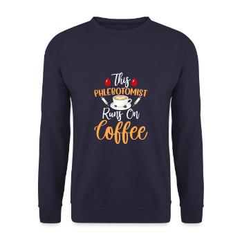 This Phlebotomist Runs On Coffee Funny Phlebotomy - Unisex Pullover - Navy - Vorne - Alina (178cm) & Michal (187cm)
