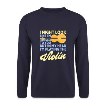 Drôle de violoniste Instrumentiste - Sweat-shirt Unisexe - marine - Devant - Alina (178cm) & Michal (187cm)