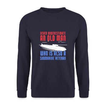 Submarine Veteran Patriotic Submariner Veteran - Unisex Pullover - Navy - Vorne - Alina (178cm) & Michal (187cm)