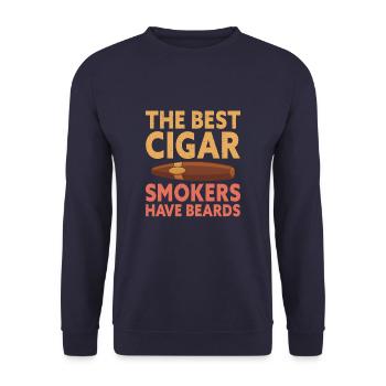 The Best Cigar Smokers Have Beards Funny Cigar - Unisex Sweatshirt - navy - Front - Alina (178cm) & Michal (187cm)