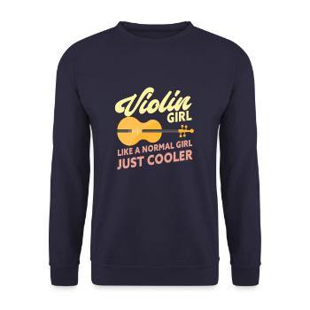 Violin Girl Funny Violinist String Instrument - Unisex Sweatshirt - navy - Front - Alina (178cm) & Michal (187cm)