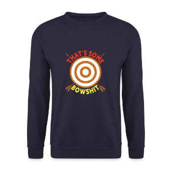 That's Some Bowshit Pun Funny Archery Bow Archer - Unisex Sweatshirt - navy - Front - Alina (178cm) & Michal (187cm)