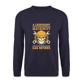 A Legendary Machinist Has Retired Machine Operator - Unisex Sweatshirt - navy - Front - Alina (178cm) & Michal (187cm)