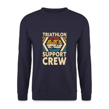 Triathlon Support Crew - Unisex Pullover - Navy - Vorne - Alina (178cm) & Michal (187cm)