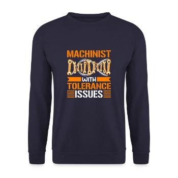 Machiniste avec des problèmes de tolérance Drôle de machine - Sweat-shirt Unisexe - marine - Devant - Alina (178cm) & Michal (187cm)
