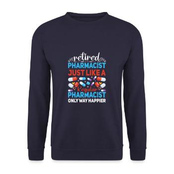 Drôle de pharmacien à la retraite - Sweat-shirt Unisexe - marine - Devant - Alina (178cm) & Michal (187cm)