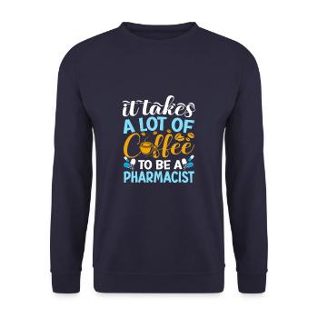 Il faut beaucoup de café pour être pharmacien pharmacie - Sweat-shirt Unisexe - marine - Devant - Alina (178cm) & Michal (187cm)