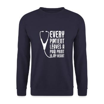 Veterinary Assistant Every Patient Leaves A Paw - Unisex Pullover - Navy - Vorne - Alina (178cm) & Michal (187cm)