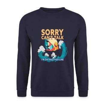Sorry Can't Talk I'm On Another Line Wakeboarding - Unisex Sweatshirt - navy - Front - Alina (178cm) & Michal (187cm)