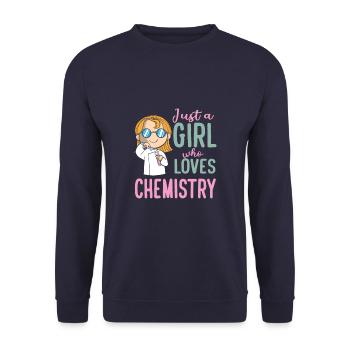 Juste une fille qui aime le laboratoire de chimie chimiste - Sweat-shirt Unisexe - marine - Devant - Alina (178cm) & Michal (187cm)