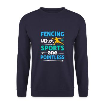Fencing Other Sports Are Pointless Funny Fencer - Unisex Sweatshirt - navy - Front - Alina (178cm) & Michal (187cm)