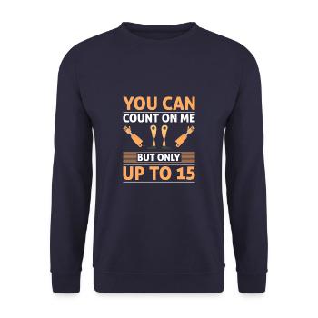 Funny Leg Amputee You Can Count On Me Leg - Unisex Sweatshirt - navy - Front - Alina (178cm) & Michal (187cm)