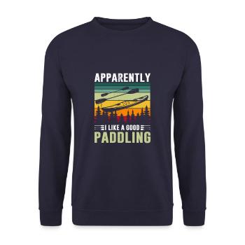 Apparently I Like A Good Paddling Funny Kayaking - Unisex Sweatshirt - navy - Front - Alina (178cm) & Michal (187cm)
