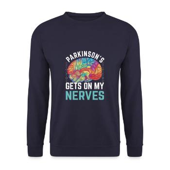 Parkinson's Gets On My Nerves Parkinsons Disease - Unisex Pullover - Navy - Vorne - Alina (178cm) & Michal (187cm)
