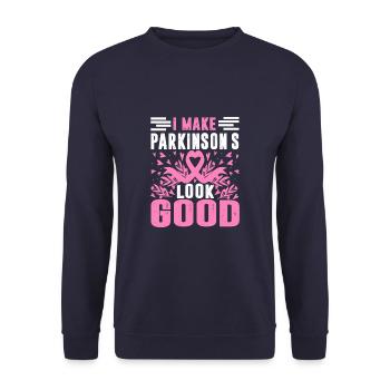 I Make Parkinson's Look Good Funny Parkinson's - Unisex Pullover - Navy - Vorne - Alina (178cm) & Michal (187cm)