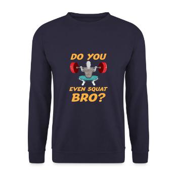 Est-ce que vous même Squad Bro Bodybuilder haltérophile - Sweat-shirt Unisexe - marine - Devant - Alina (178cm) & Michal (187cm)