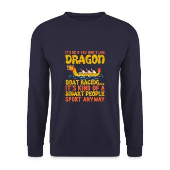 Funny Dragon Boat Racing Rowing - Unisex Sweatshirt - navy - Front - Alina (178cm) & Michal (187cm)