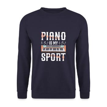 Piano Is My Sport Funny Pianist - Unisex Pullover - Navy - Vorne - Alina (178cm) & Michal (187cm)