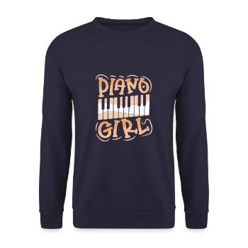 Piano Girl Piano Player - Unisex Sweatshirt - navy - Front - Alina (178cm) & Michal (187cm)