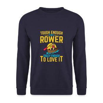 Funny Rower Quote Rowing Crew - Unisex Sweatshirt - navy - Front - Alina (178cm) & Michal (187cm)