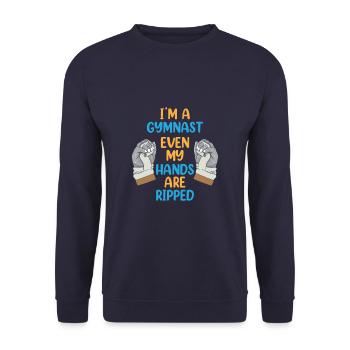 Je suis un gymnaste même mes mains sont déchirées drôle - Sweat-shirt Unisexe - marine - Devant - Alina (178cm) & Michal (187cm)