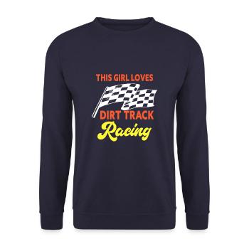 This Girl Loves Dirt Track Racing - Unisex Sweatshirt - navy - Front - Alina (178cm) & Michal (187cm)